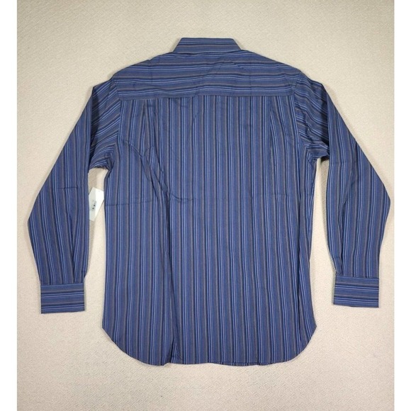 Perry Ellis Shirt Mens Small S Blue Stiped Newbury Key Button Up Cotton NWT 2 - Picture 9 of 12